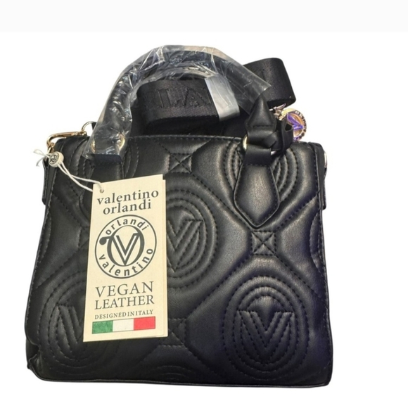 Valentino Orlandi Black Vegan Leather Women's Bag - Picture 10 of 10